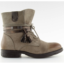 Botas de mujer beige y marrón BH52-KB khaki