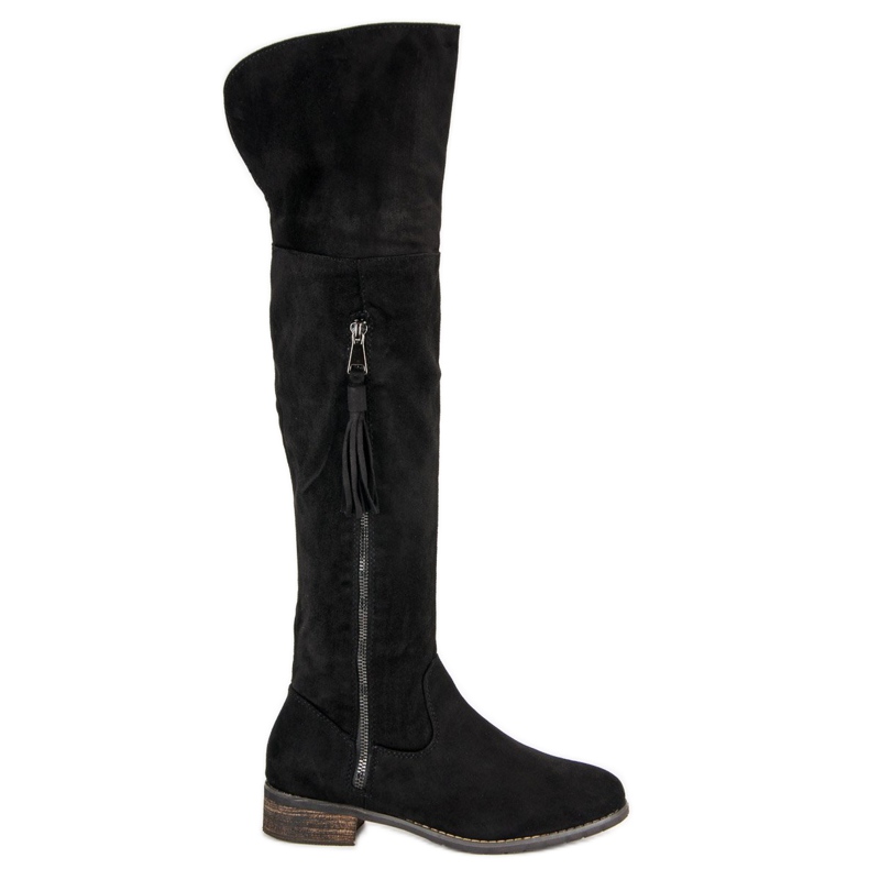 Queentina Botas de ante boho negro Queentina Botas de ante boho negro