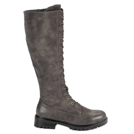 SDS Botas con cordones de mujer gris