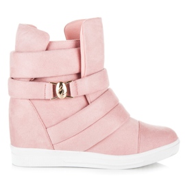 Zapatillas de cuña rosas