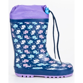 Botas de agua para niños violeta azul