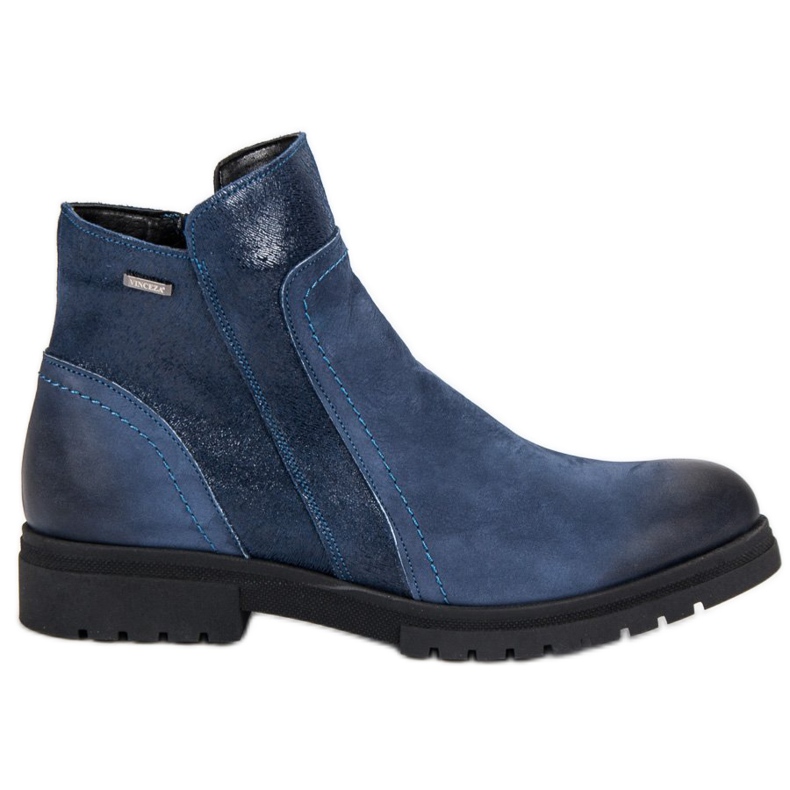 Cómodas botas VINCEZA de piel azul Cómodas botas VINCEZA de piel azul