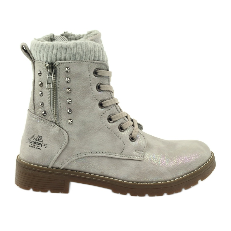 DK Botas Timberki en piel gris perla DK Botas Timberki en piel gris perla