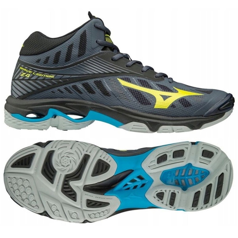 Zapatillas de voleibol Mizuno Wave Lighting Z4 Mid M V1GA180547 negro gris Zapatillas de voleibol Mizuno Wave Lighting Z4 Mid M V1GA180547 negro gris