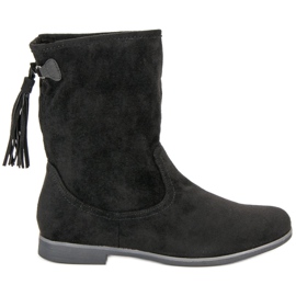Weide Botines de ante boho negro