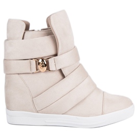 Zapatillas con cuña beige Zapatillas con cuña beige