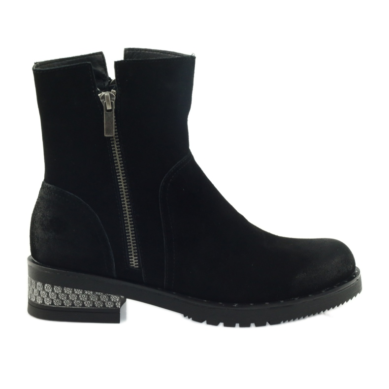 American Club Botines americanos botas de gamuza de invierno negro