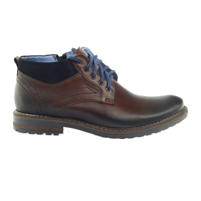 Botines de hombre marrones Nikopol 686 con cremallera marrón