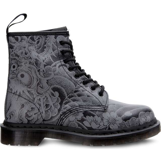 Dr. Martens 1460 Ot Black Gunmetal Ot Tattoo revés negro gris