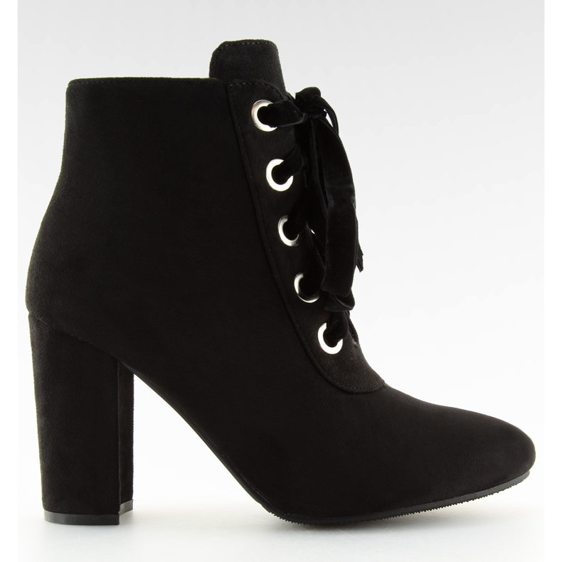 Botas negras con cordones y tacones altos ZH781 negro