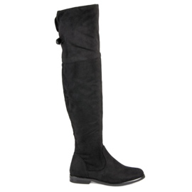 SDS Botas de gamuza hasta el muslo negro