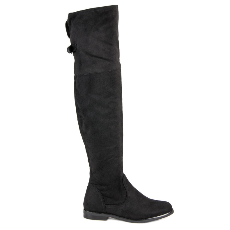 SDS Botas de gamuza hasta el muslo negro