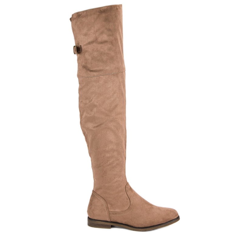 SDS Botas de gamuza hasta el muslo marrón