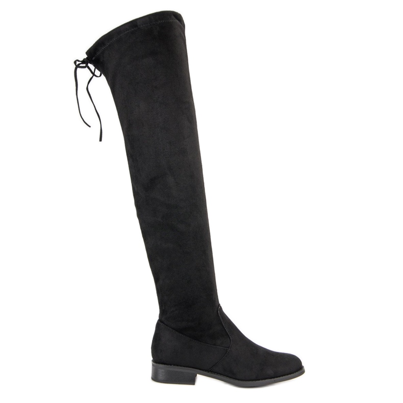 Seastar Botas mosqueteras con tacón plano negro Seastar Botas mosqueteras con tacón plano negro