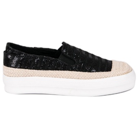 J. Star Alpargatas negras negro