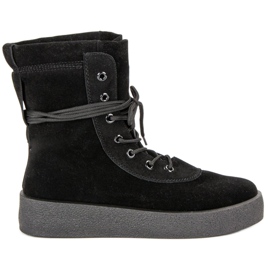 Botas con cordones negro