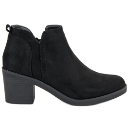 Ideal Shoes Botas de tacon alto negro