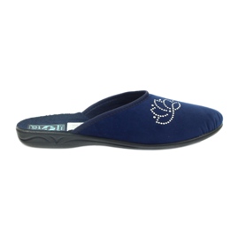 Pantuflas terciopelo lentejuelas Adanex azul marino