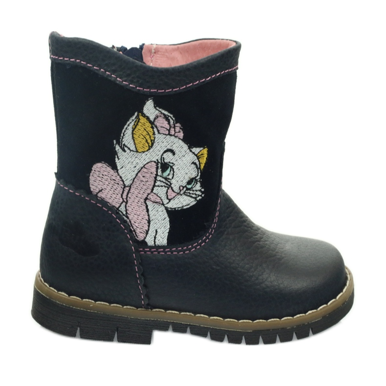 Ren But Botas de cuero para niños con Kitty Ren pero 1525 azul marino