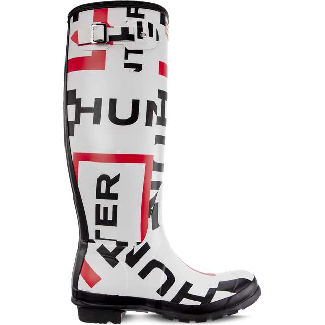 Hunter Logo estallado original para mujer Logo estallado alto blanco negro rojo