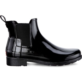 Hunter Original refinado Chelsea Gloss Black para mujer negro