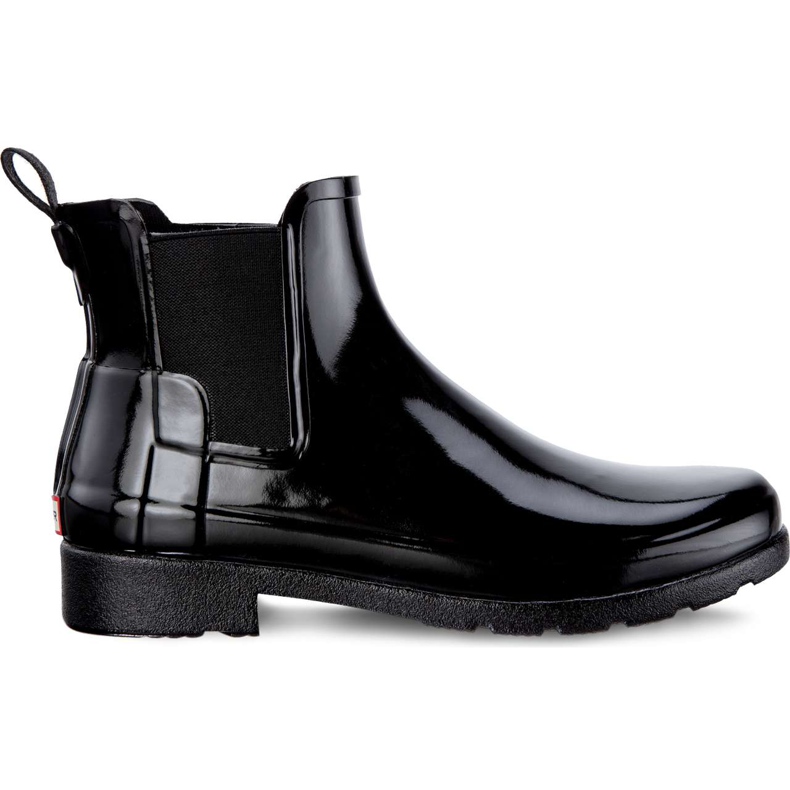 Hunter Original refinado Chelsea Gloss Black para mujer negro