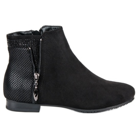 Botines planos negros