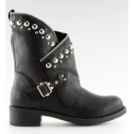 Botas negras con parte superior calada 7166-PA negro