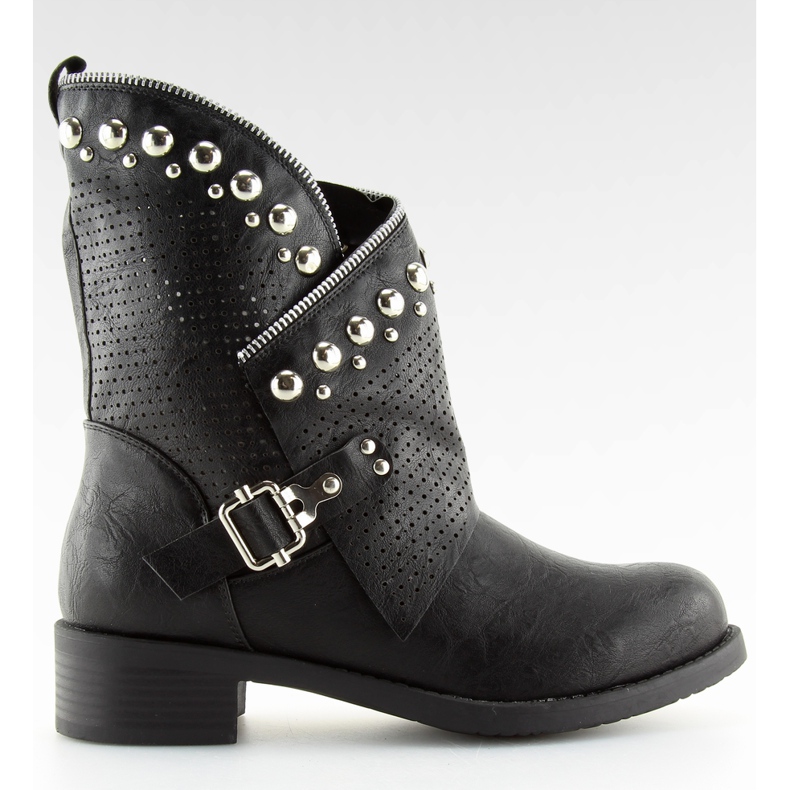 Botas negras con parte superior calada 7166-PA negro