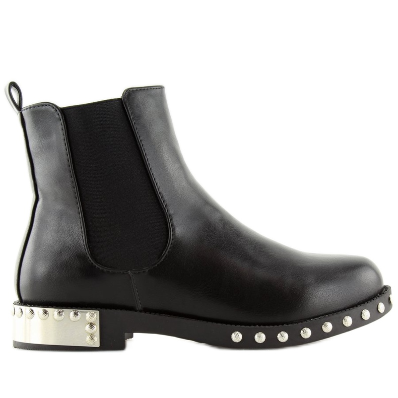 Black LY91 Botines Chelsea negros con tachuelas