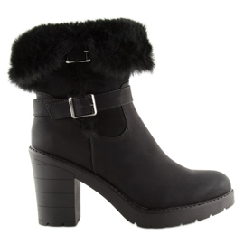 Botines negros tacones altos T119 Negro