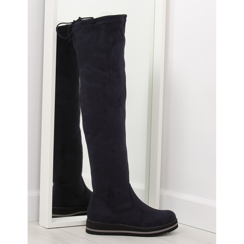 Botas de muslo azul marino para mujer 512-PG blue