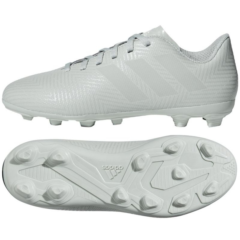 Las botas de fútbol adidas Nemeziz 18.4 FxG blanco