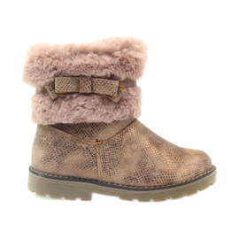 American Club Botas americanas botas de invierno con piel17042 marrón amarillo rosa