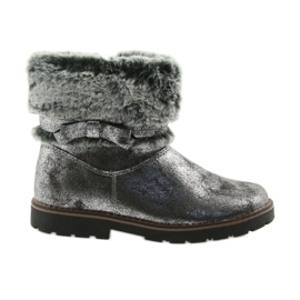 American Club Botas americanas botas de invierno con piel 17042 negro gris