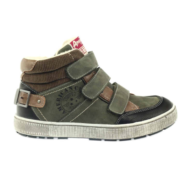 Zapatos deportivos de invierno verde American Club 17779 negro marrón