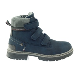American Club Botines velcro botas 708121 gris azul marino