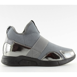Gris NB227P Zapatos de tacón de cuña grises