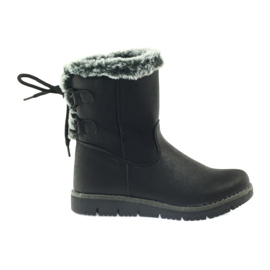 American Club Botas altas americanas botas de invierno con hojalata negro