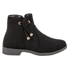 Top Shoes Botines bajos con cremallera negro
