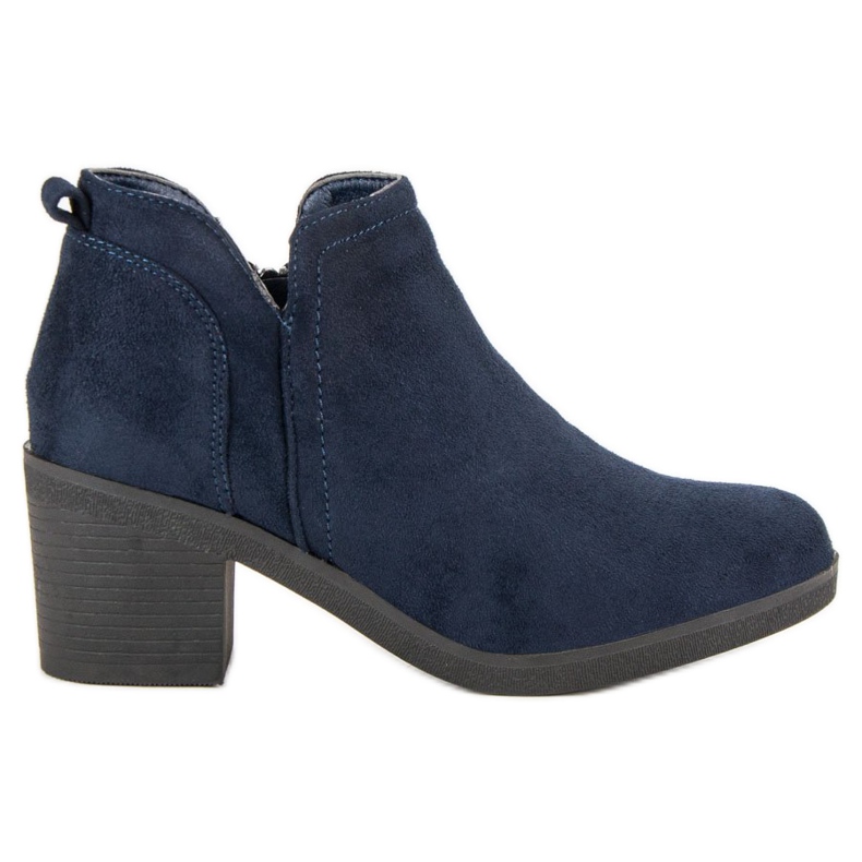 Ideal Shoes Botas de tacon alto azul Ideal Shoes Botas de tacon alto azul