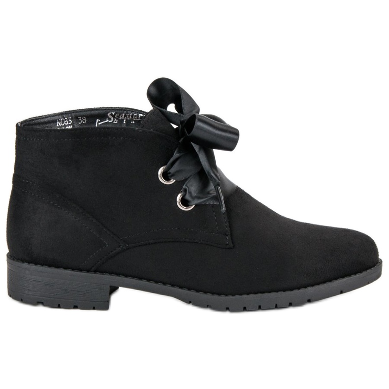 Seastar Botas de ante con cordones negro