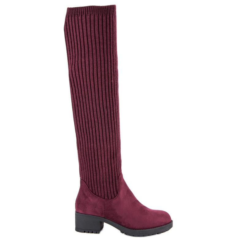 Ideal Shoes Botas burdeos entalladas rojo