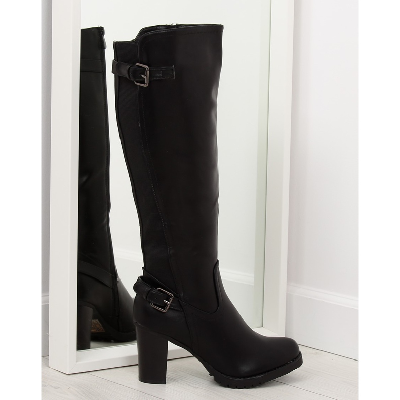 Botas negras de tacón alto HX1502-112 negro