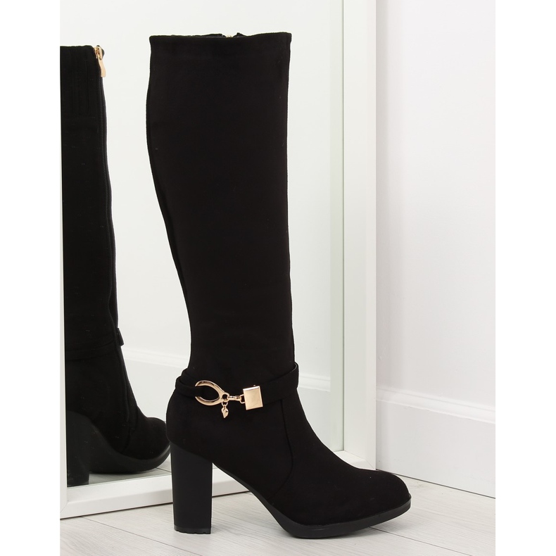Botas negras de tacón alto GF-0s07 negro