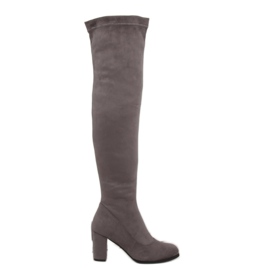 Gris Botas altas tacones PE187P Gris
