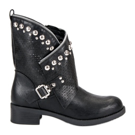 SDS Botas de motociclista con estilo negro