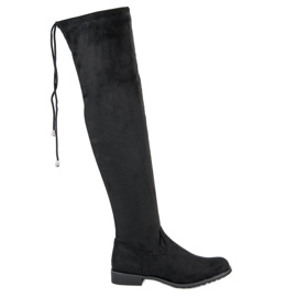 Bello Star Botas negras por encima de la rodilla negro