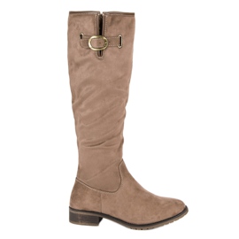 Super Me Botas de gamuza clásicas marrón