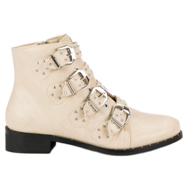 Botas estilo rock beige